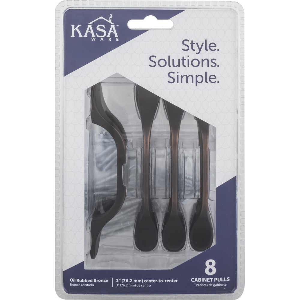 Hardware Resources K9973BORB-8 Cabinet Pull, Brushed Oil-Rubbed Bronze, 5 in L Handle, 15/16 in H Handle, Zinc, 8/PK