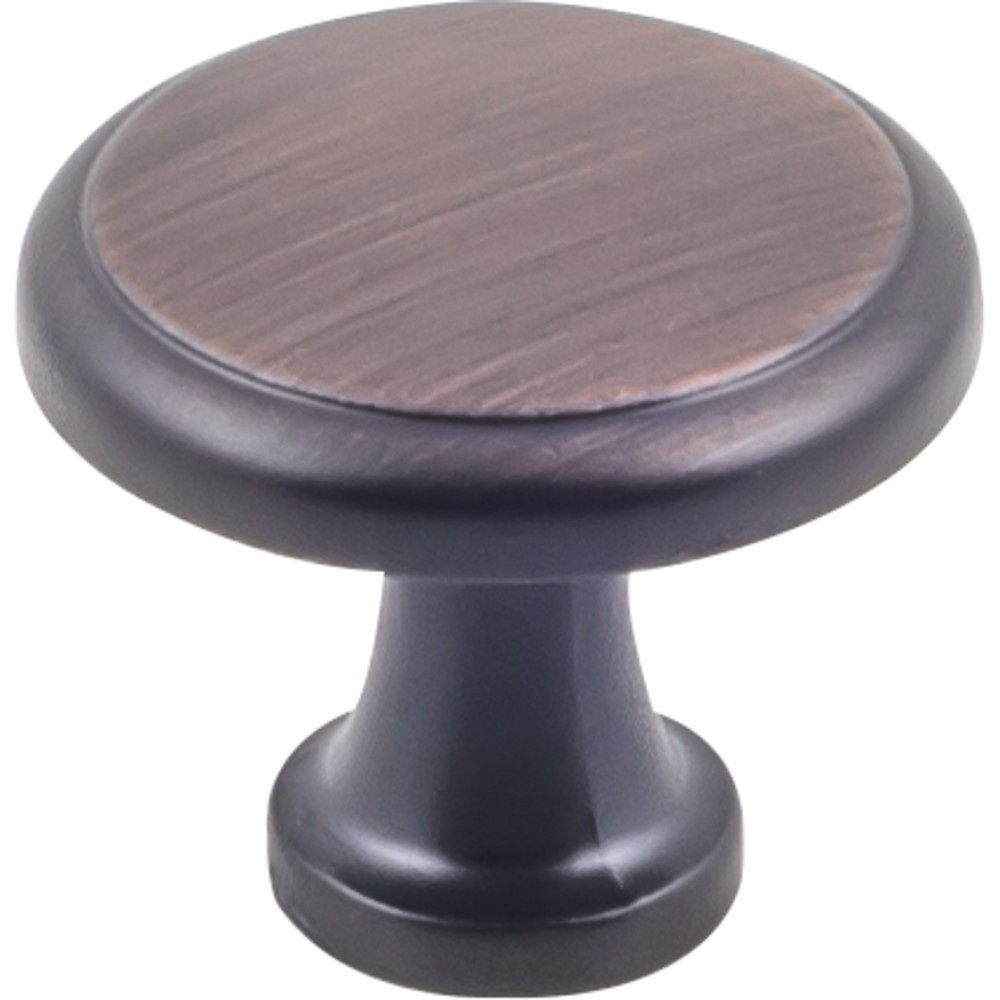 K997BORB-10 Cabinet Knob, Traditional, 1-3/16 in Dia, Zinc, Brushed Oil-Rubbed Bronze, 10/PK