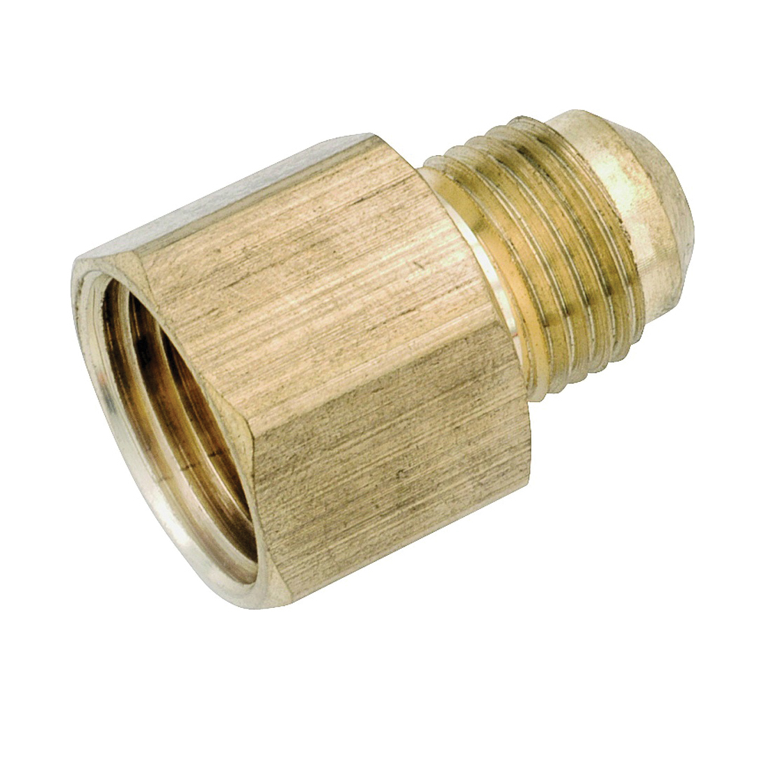 Anderson Metals 754046-0812 Tube Coupling, 1/2 x 3/4 in, Flare x FNPT, Brass - 1