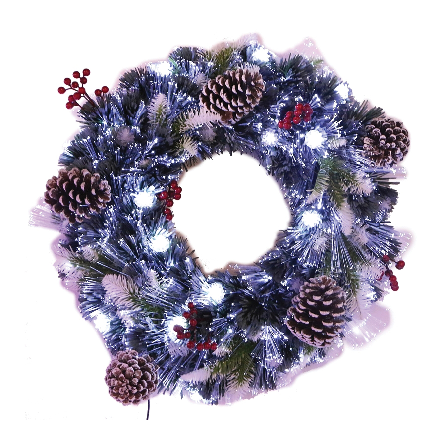 54701 Wreath, Mix Needle, Fiber Optic, 20 in