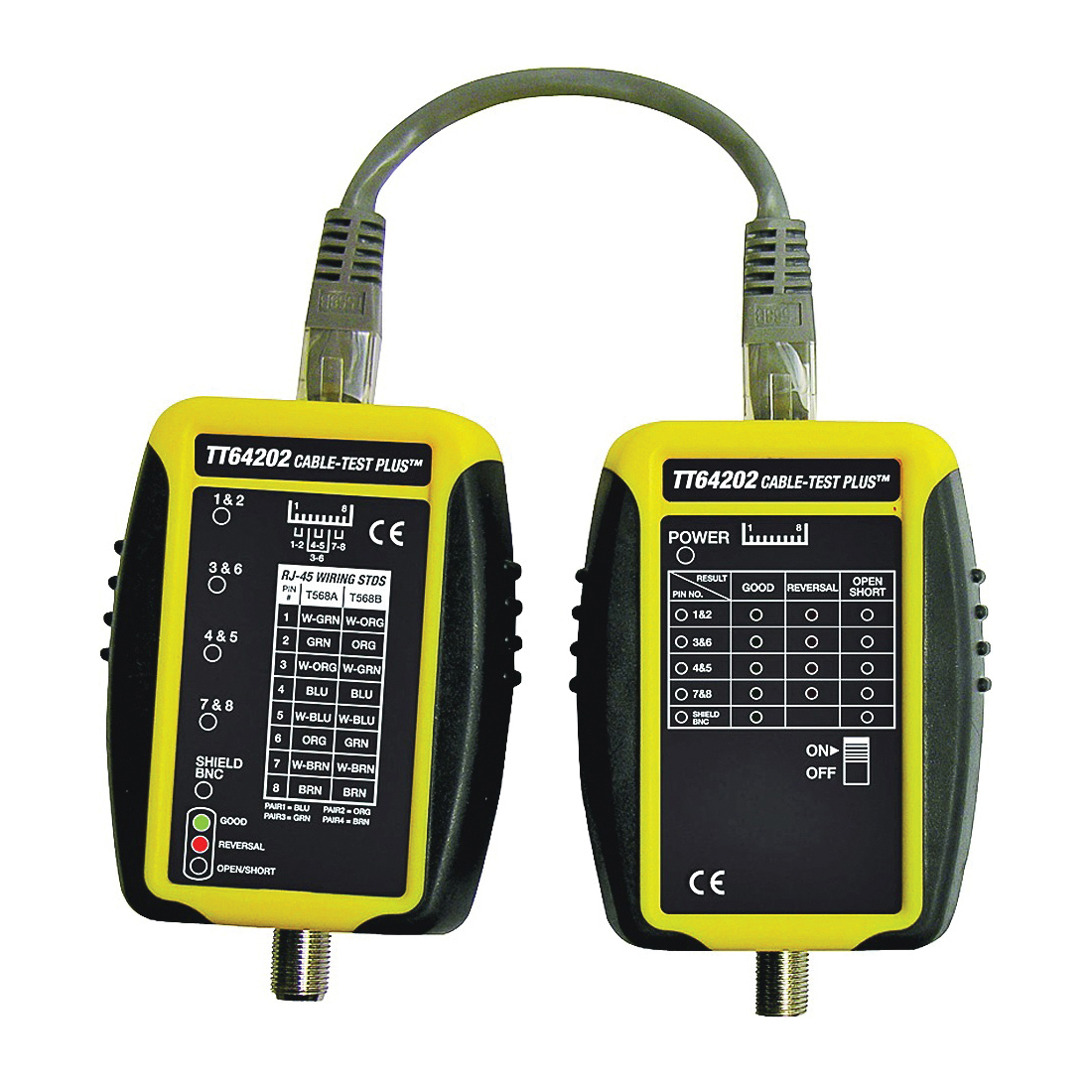 Cable-Test Series TT64202 Cable Tester, Black/Yellow