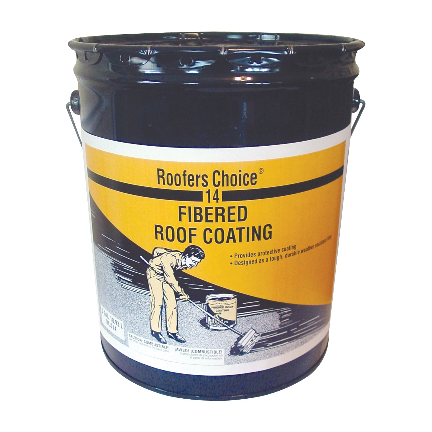 Roofers Choice Series RC014070 Roof Coating, Black, 18.93 L Pail, Liquid