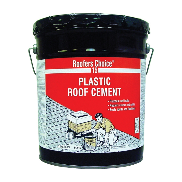 15 Series RC015070 Roof Cement, Black, Liquid, Paste, 5 gal Pail