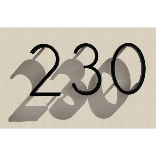 Floating Mount House Number 2, Distinctions, Black, 5 in - 4