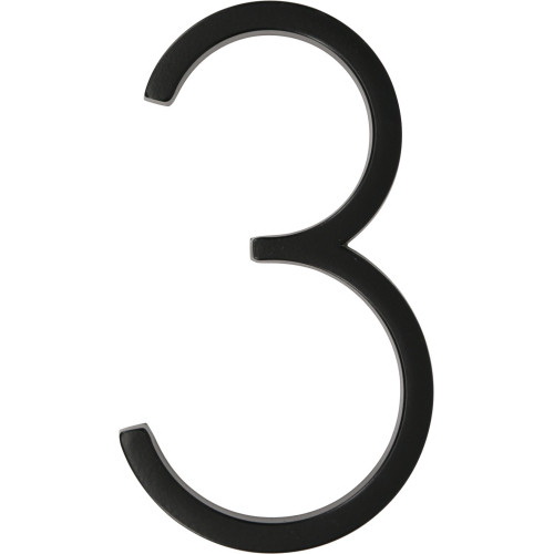 Distinctions 844713 House Number, Character: 3, 5 in H Character, Black Character, Zinc