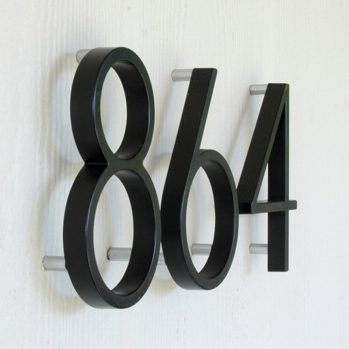 Floating Mount House Number 4, Distinctions, Black, 5 in - 4