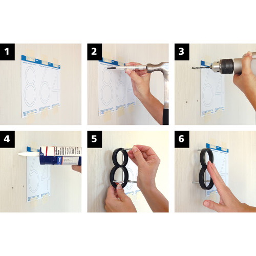 Floating Mount House Number 9, Distinctions, Black, 5 in - 5