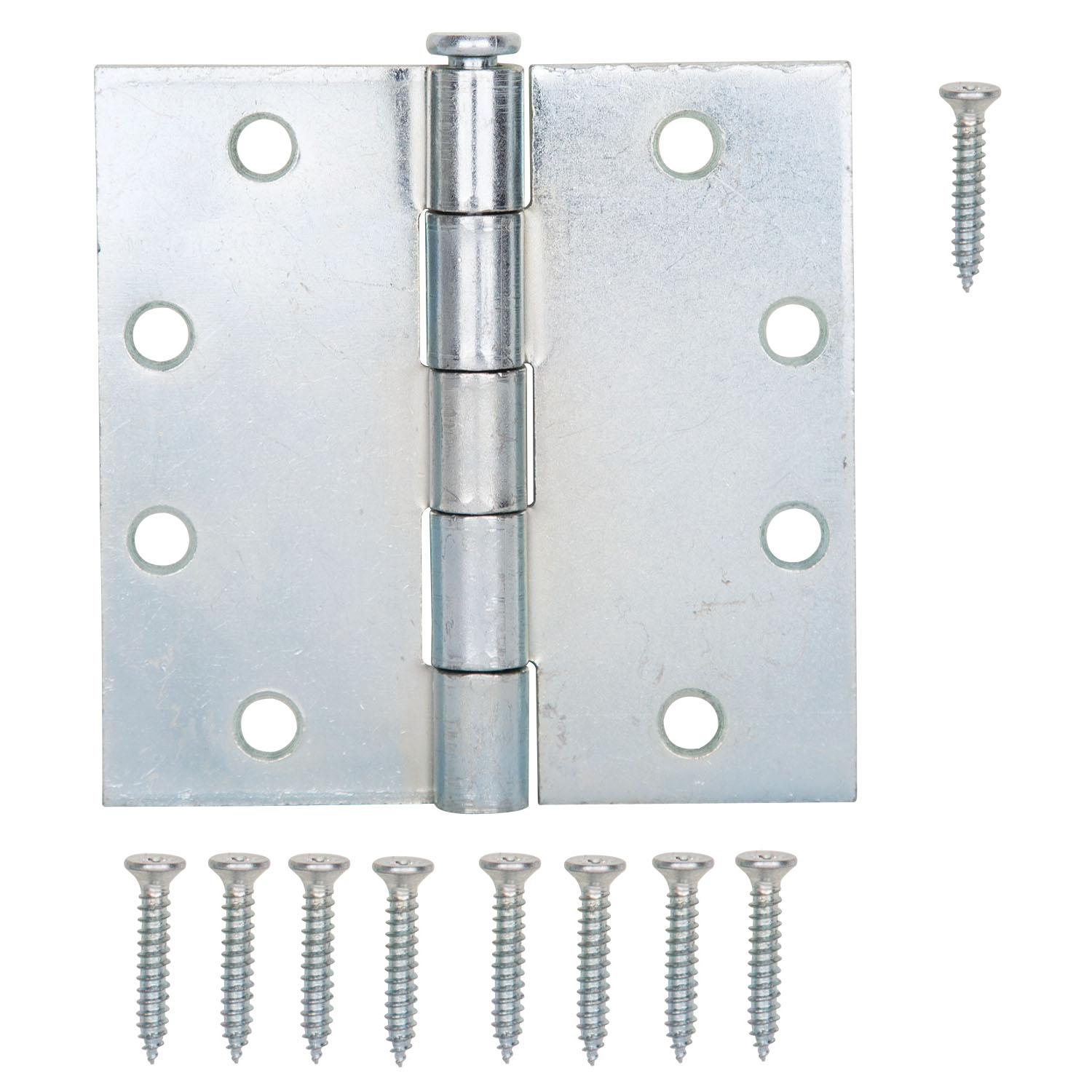 LR-064-PS Utility Hinge, Steel, Zinc, Removable Pin, 180 deg Range of Motion, Full Mortise Mounting