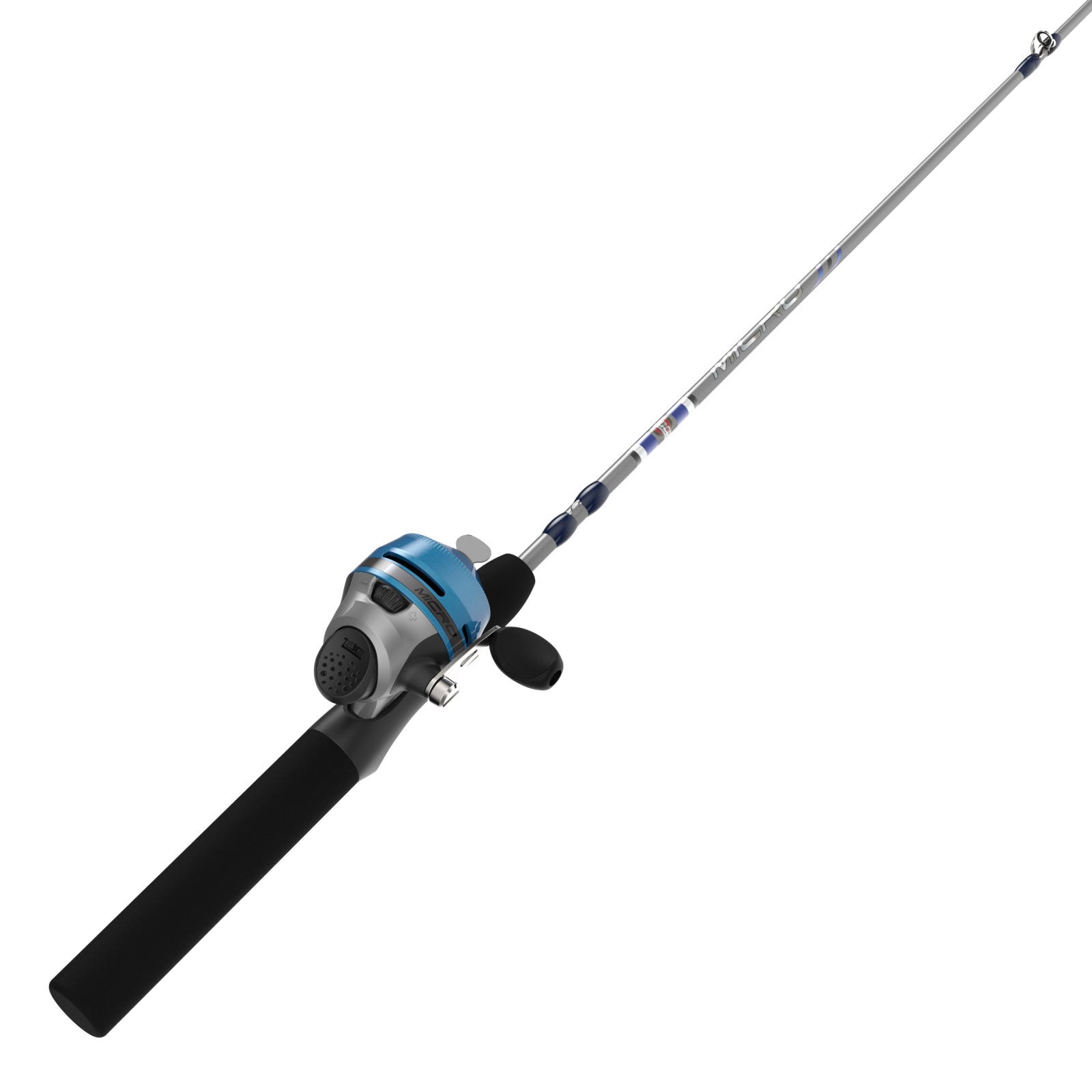 Zebco MICROSCA Spincast Combo, 4 ft 6 in L Rod, 4.3:1 Gear Ratio, Retrieve: Right, Comfortable Handle, Blue