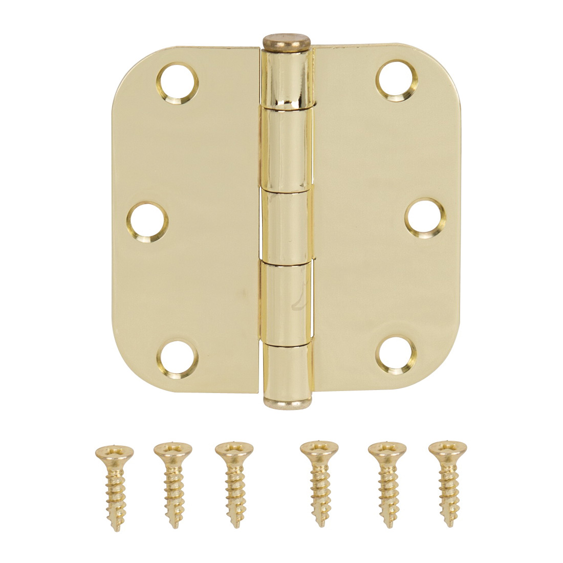 LR-701-PS Door Hinge, Steel, Polished Brass, Loose Pin, 180 deg Range of Motion, Screw Mounting