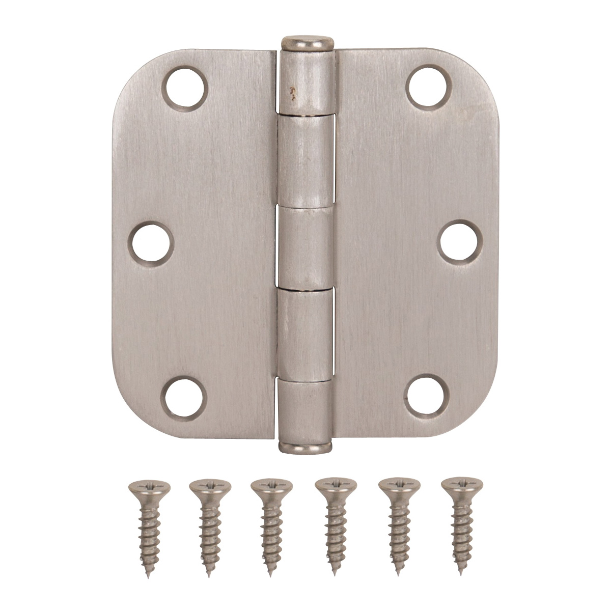 LR-702-PS Door Hinge, Steel, Satin Nickel, Loose Pin, 180 deg Range of Motion, Screw Mounting