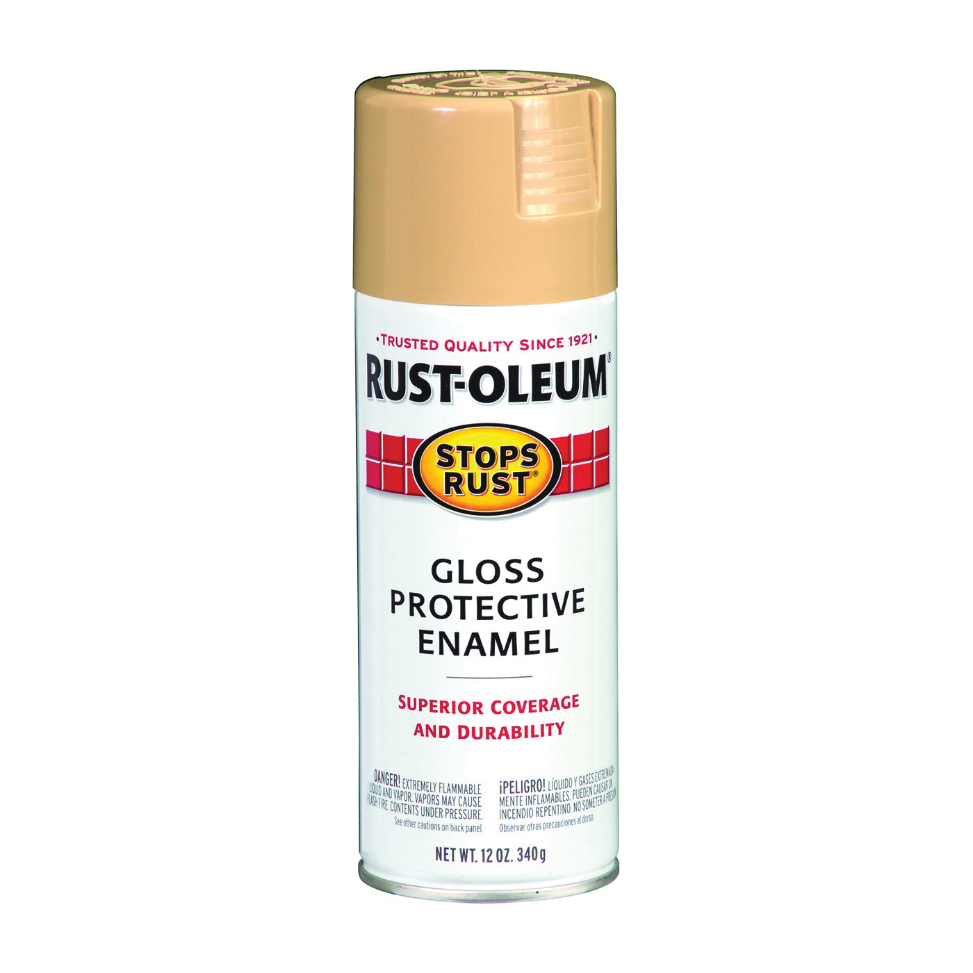 STOPS RUST 7771830 Protective Enamel Spray Paint, Gloss, Sand, 12 oz, Aerosol Can