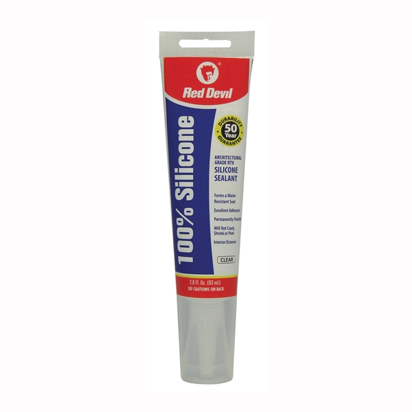 0820 Silicone Sealant, Clear, -60 to 400 deg F, 2.8 oz Squeeze Tube