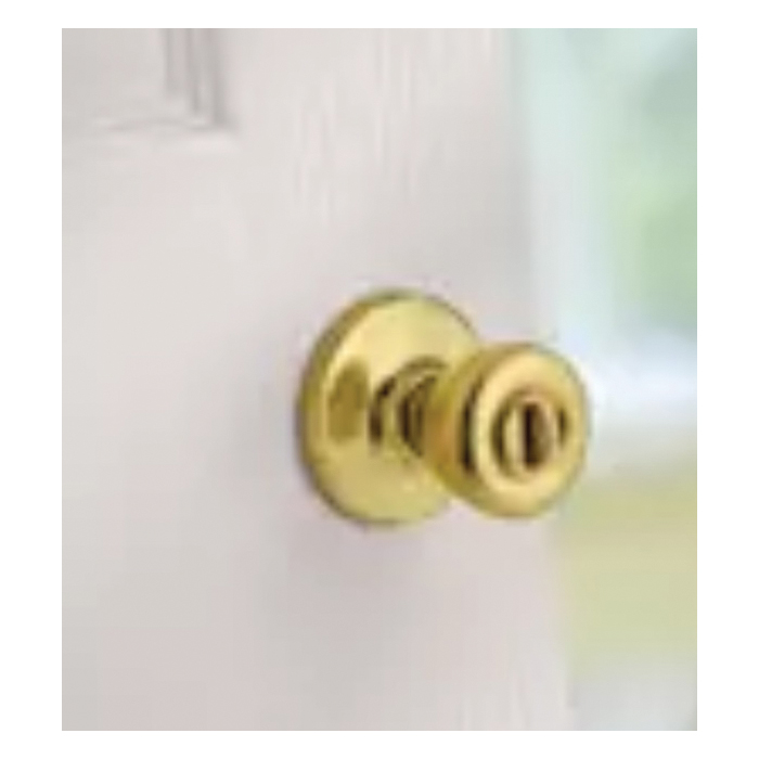Kwikset 300T 3CPRCLRCS Privacy Lockset, Bell, Tylo Design, Polished Brass, Reversible Hand, 1-7/8 in Dia Knob - 4