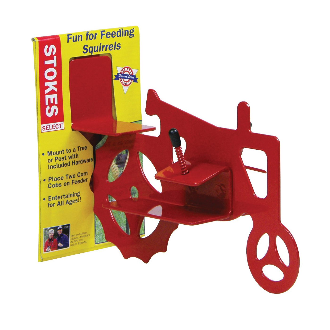38055 Corn Cob Feeder, Red, Powder-Coated, Post Mounting