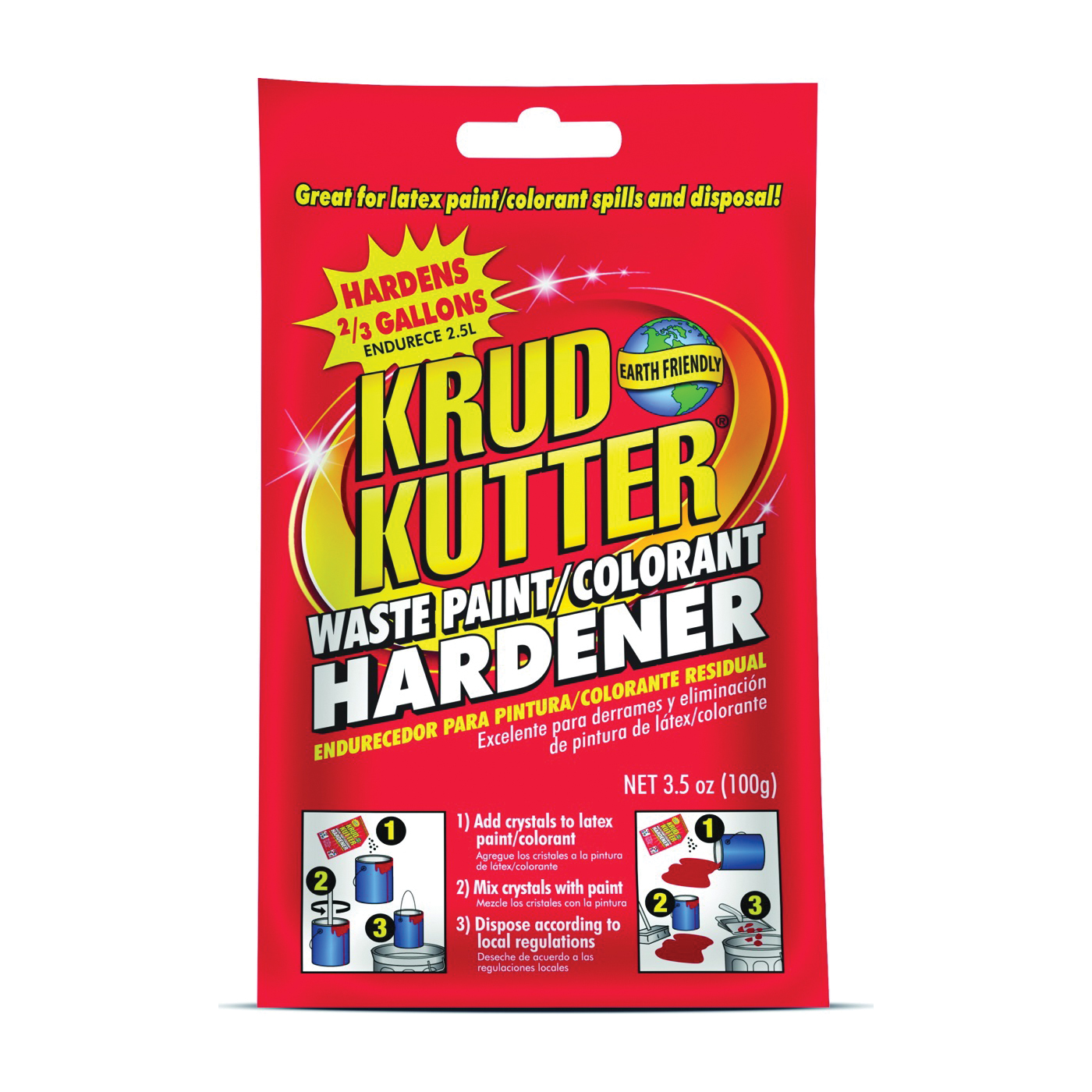 Krud Kutter PH3512 Waste Paint Hardener, Solid, Mild, Clear, 3.5 oz, Bag