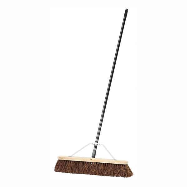Harper 278A Push Broom, 24 in Sweep Face, 3 in L Trim, Palmyra Fiber Bristle, Threaded, Metal Handle - 2
