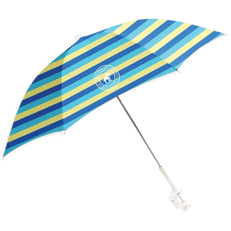 Caribbean Joe CJ-48 Beach Umbrella, 48 in L Canopy, Steel Frame, Polyester Fabric, Blue Fabric - 2