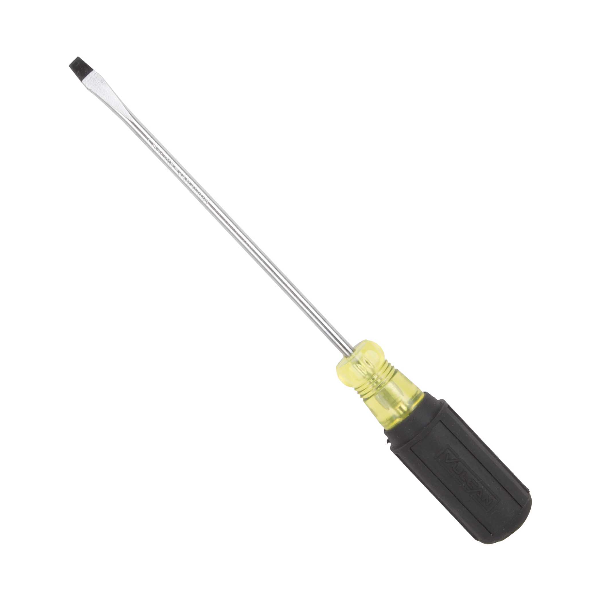 Screwdriver, 3/16 in Drive, Slotted Drive, 9-5/8 in OAL, 6 in L Shank, PVC/Rubber Handle
