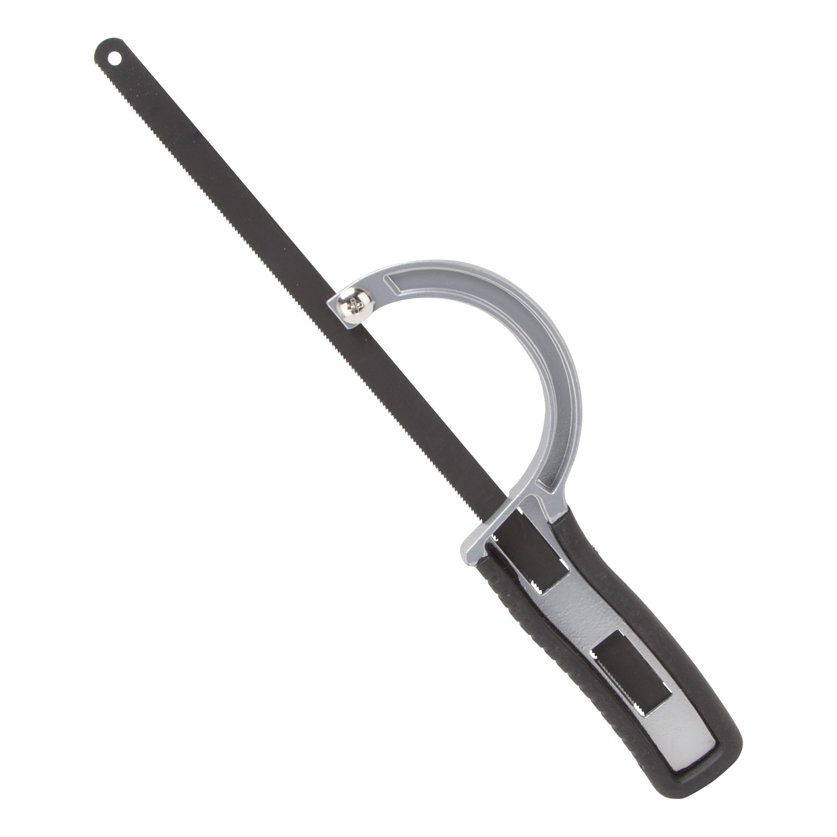 H-2113 Mini Hacksaw, 12 in L Blade, 18 TPI, Steel Blade, 1-1/4 in D Throat, Aluminum Frame