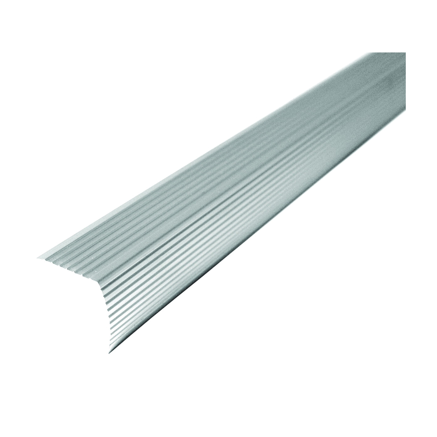 43309 Fluted Stair Edge, 36 in L, 1.22 in W, Metal, Satin Silver
