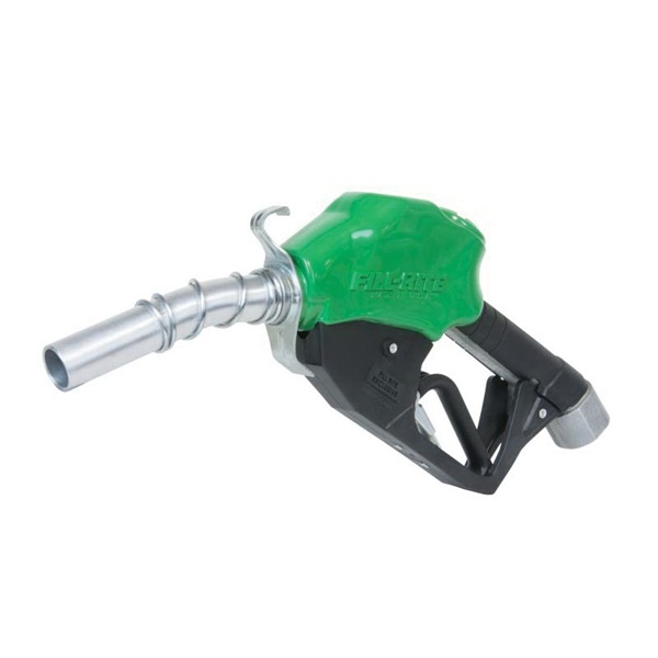 N100DAU12G Automatic Fuel Nozzle with Hook, 1 in, NPT, Aluminum, Green