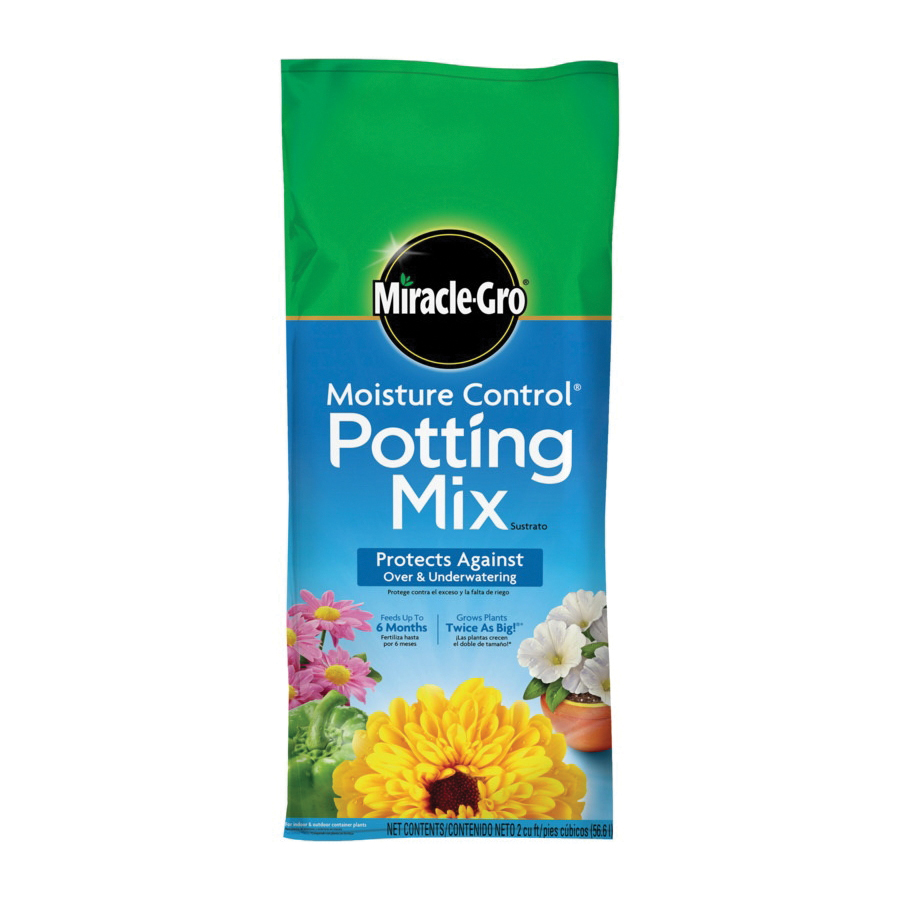 Miracle-Gro Moisture Control 75552300 Potting Mix, Solid, 2 cu-ft Bag - 1