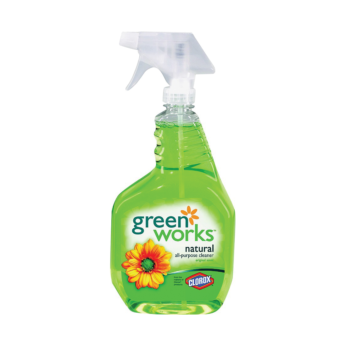 Clorox 00450 All-Purpose Cleaner, 32 oz Spray Bottle, Liquid, Lemon, Natural
