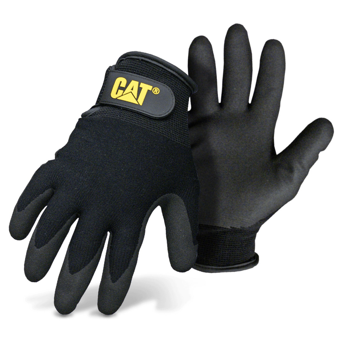 CAT CAT017414M Gloves, M, Nylon Coating, Nitrile Glove, Black