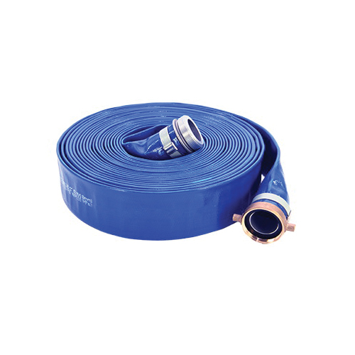 COLORmaxx Series 1147-3000-50 Pump Discharge Hose Assembly, 3 in ID, 50 ft L, Male x Female, PVC