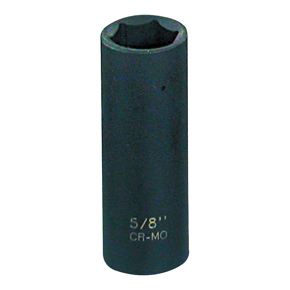 MT6580 Deep Impact Socket, 5/8 in Socket, 3/8 in Drive, Deep Drive, 6-Point, Chrome Molybdenum Steel