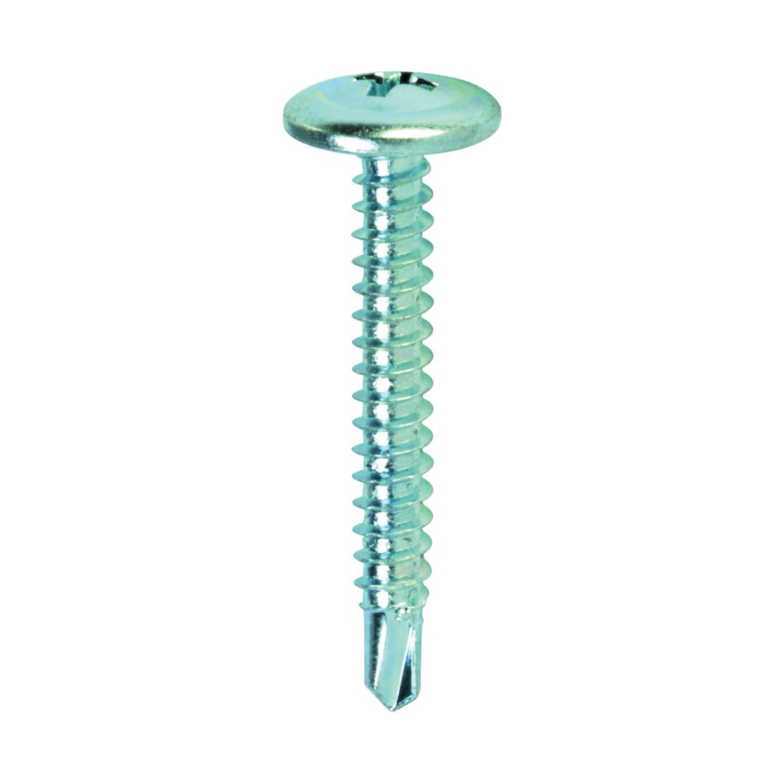 Teks 21528 Lath Screw, #8 Thread, 1.63 in L, Truss Head, Phillips Drive, Drill Point, Zinc