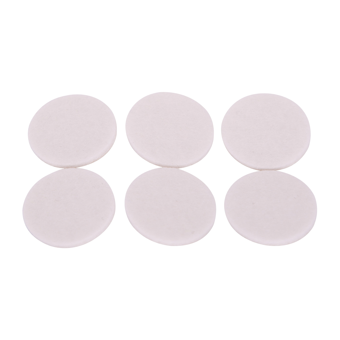 FE-50225-PS Furniture Pad, Felt Cloth, White, 1-3/8 in Dia, 5/64 in Thick, Round