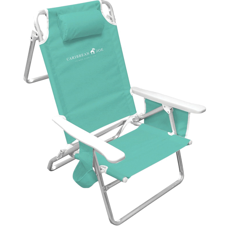 Caribbean Joe CJ-7750 Deluxe Beach Chair, 24-1/2 in W, 19 in D, 32 in H, Aluminum Frame, Polyester Seat - 2
