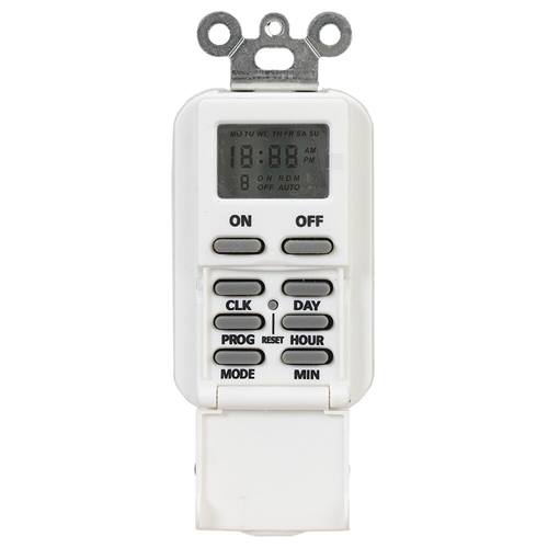 Intermatic EI500 EI500WC Electronic In-Wall Timer, 15 A, 1 min Cycles, LCD Display, Wall Mounting - 3