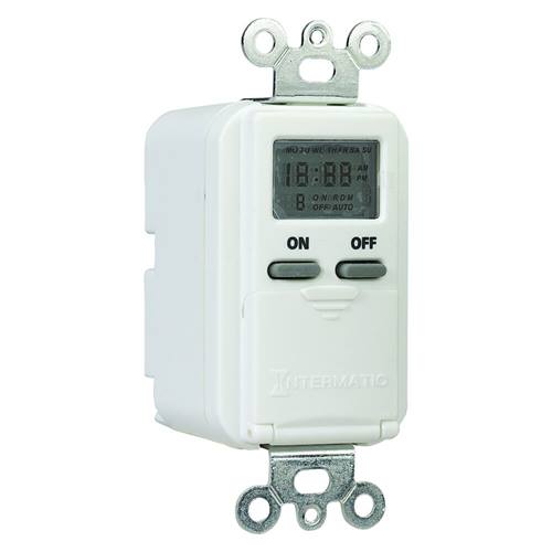 Intermatic EI500 EI500WC Electronic In-Wall Timer, 15 A, 1 min Cycles, LCD Display, Wall Mounting - 4