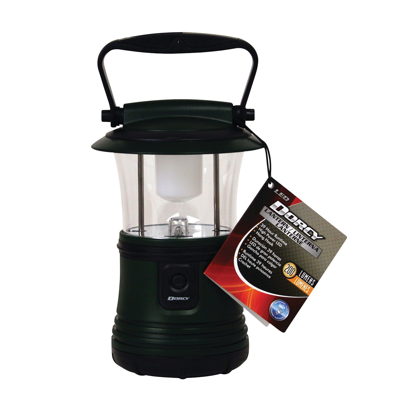 41-3103 Camping Lantern, D Battery, LED Lamp, 200 Lumens Lumens, Green
