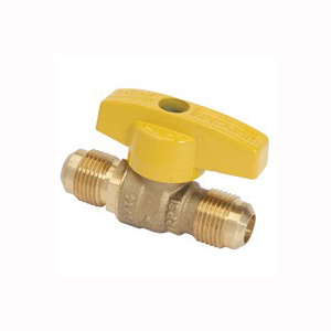 TBVF8 Gas Ball Valve, 1/2 in Connection, Flared, 5 psi Pressure, Brass Body