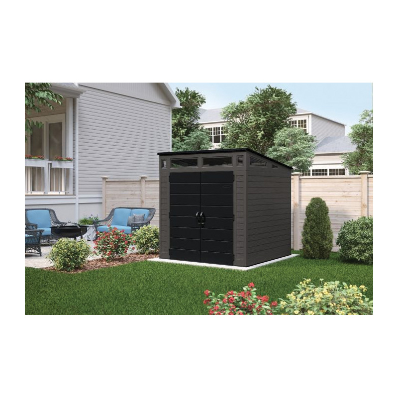 Suncast BMS7780 Storage Shed, 317 cu-ft Capacity, 7 ft 2-1/2 in W, 7 ft 3-1/2 in D, 7 ft 5-1/2 in H, Resin - 4