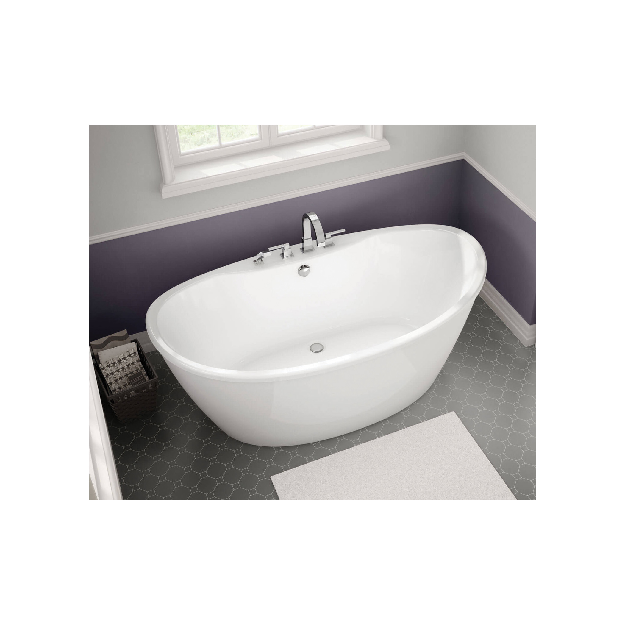 MAAX Delsia 6636 106193-000-002 Bath Tub, 59 gal Capacity, 66 in L, 36 in W, 26-5/8 in H, Acrylic, White, Oval - 3