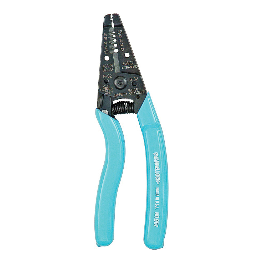 957 Wire Stripper, 20 to 10 AWG Wire, 10 to 20 AWG Stripping, 7 in OAL, Ergonomic Handle, Steel Handle