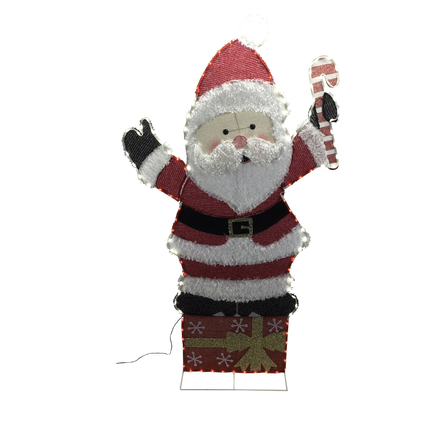 72703 Prelit 3D Santa, Velvet, 67 in