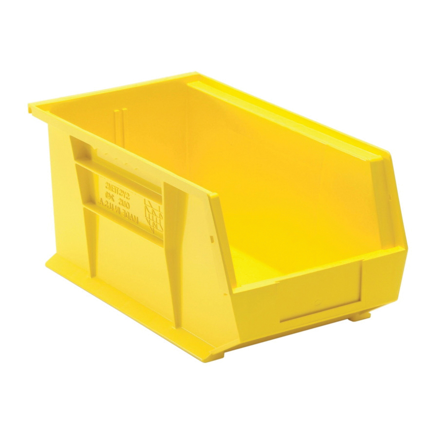 RQUS240YL Hang and Stack Bin, 60 lb Capacity, Polypropylene, Yellow, 14-3/4 in L, 7 in H