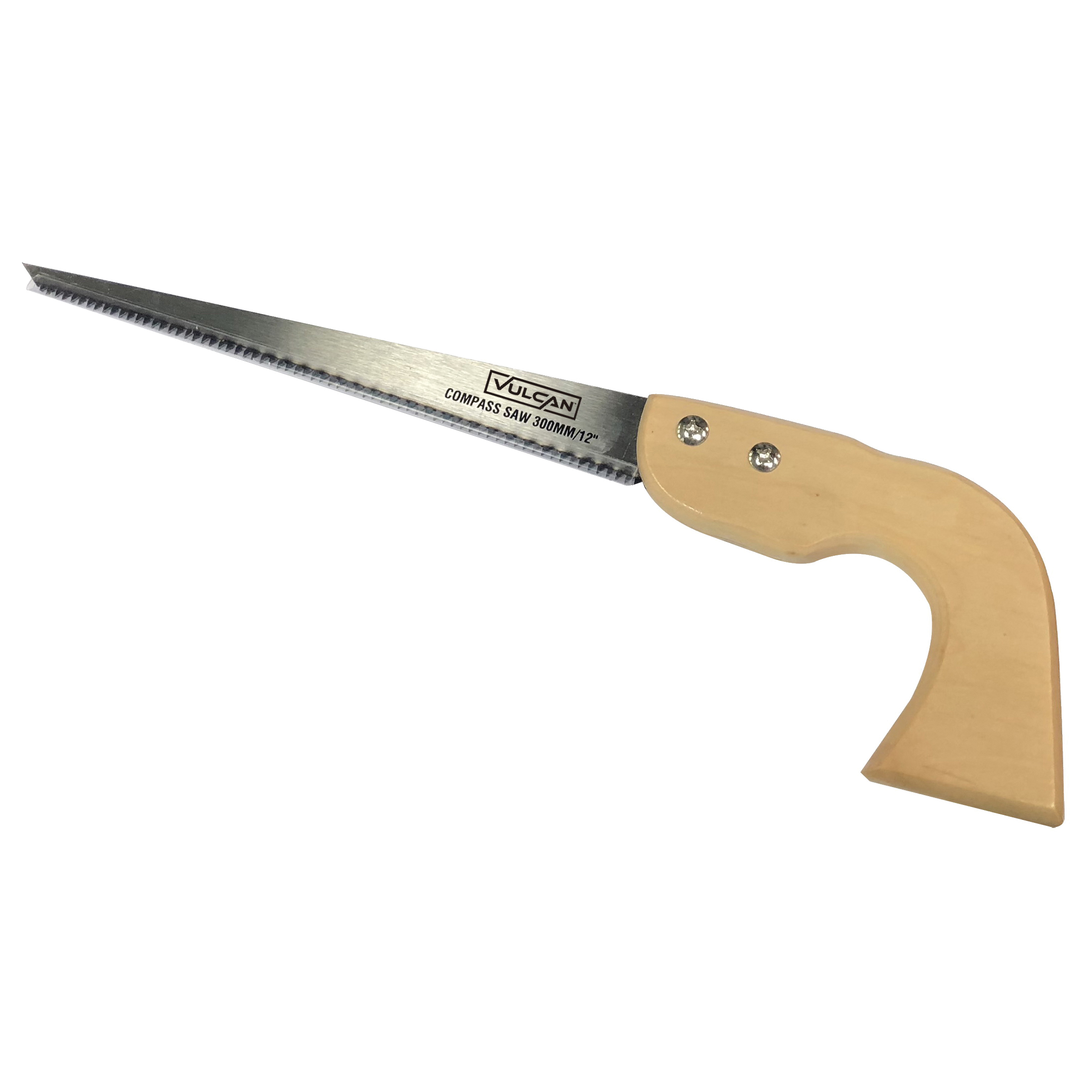 Vulcan Plastic Compass Saw, 12 in L Blade, 1-3/8 in W Blade, 7 TPI, Steel Blade, Plastic Handle - 2