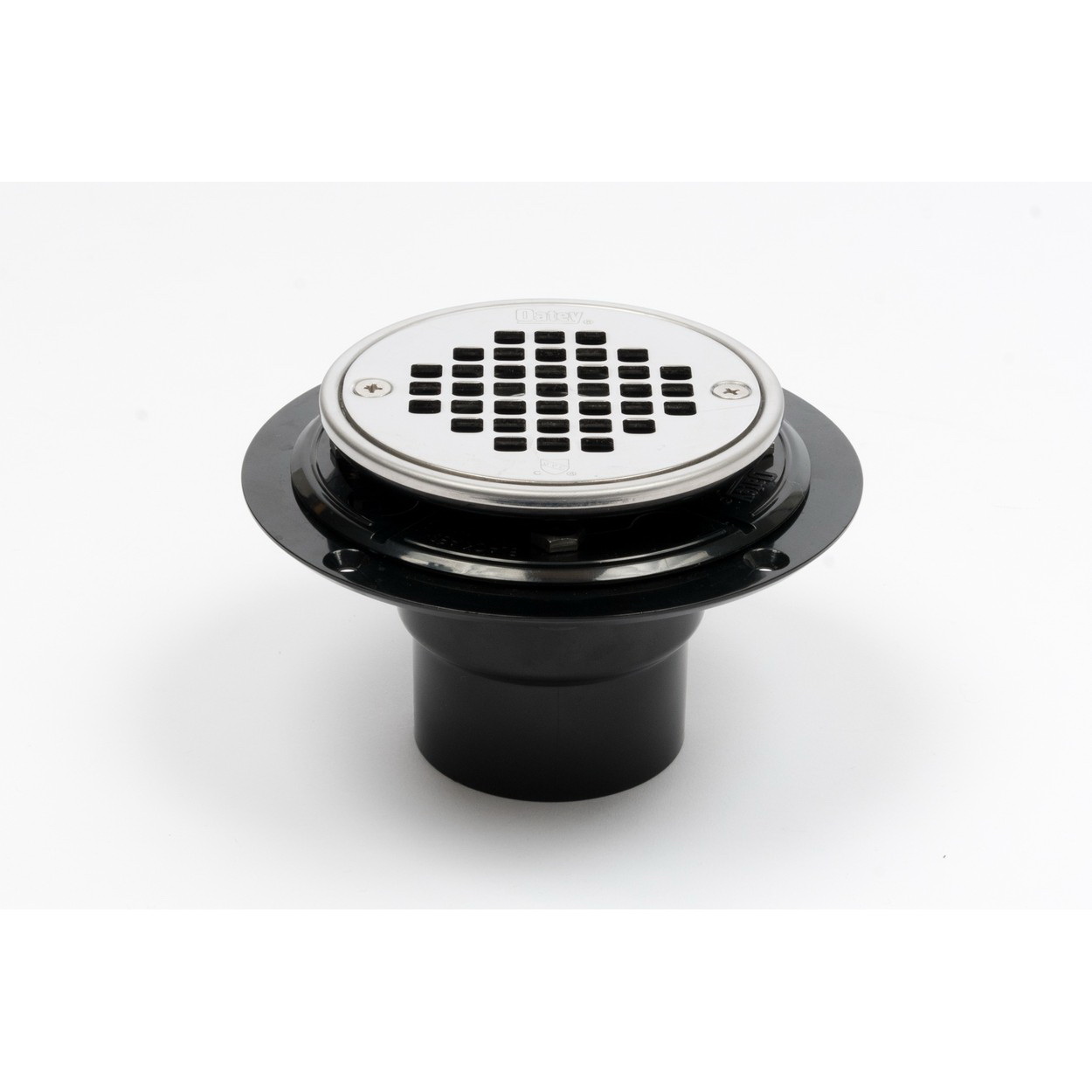 130 Series 42262 Shower Drain, ABS, Polished Stainless Steel, Includes: SS Screw-Tite Strainer with Ring