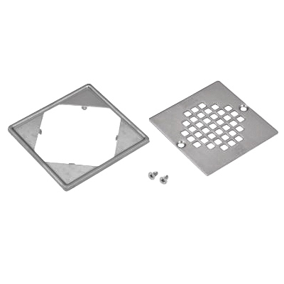 42336 Square Snap-Tite Strainer with Ring, Polished Stainless Steel, 4.54 in Connection Size