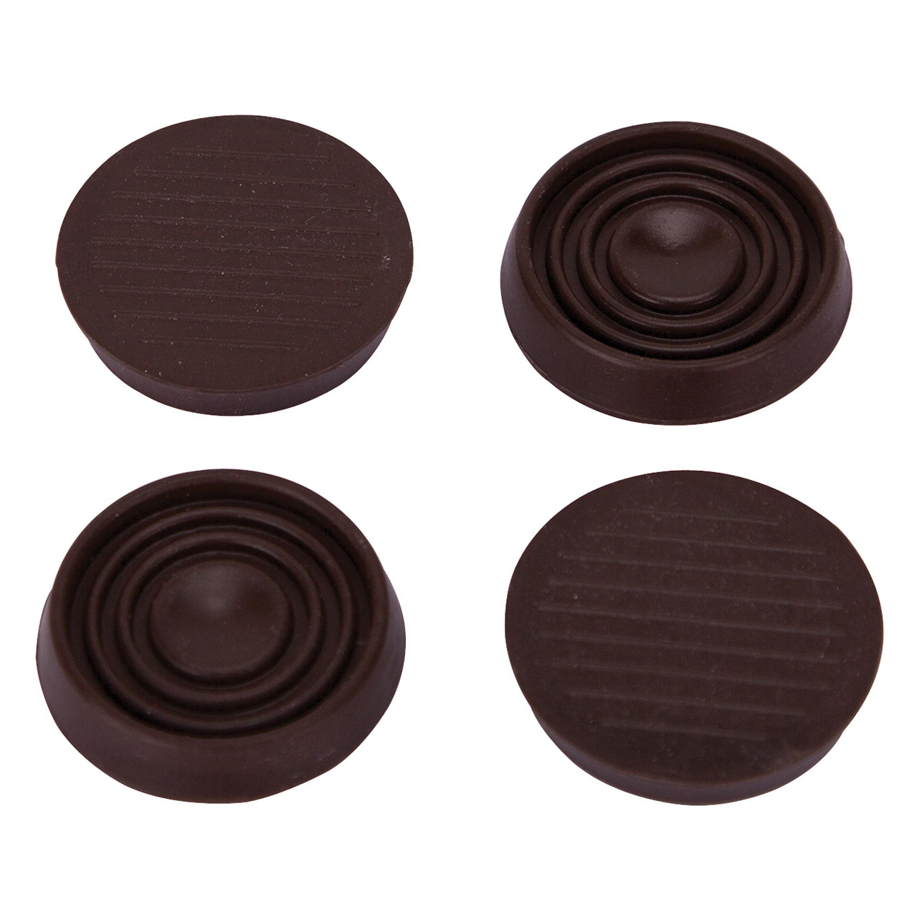 FE-S708-PS Caster Furniture Glide, Rubber, Brown, Brown, 1-3/4 x 1-3/4 x 3/8 in Dimensions