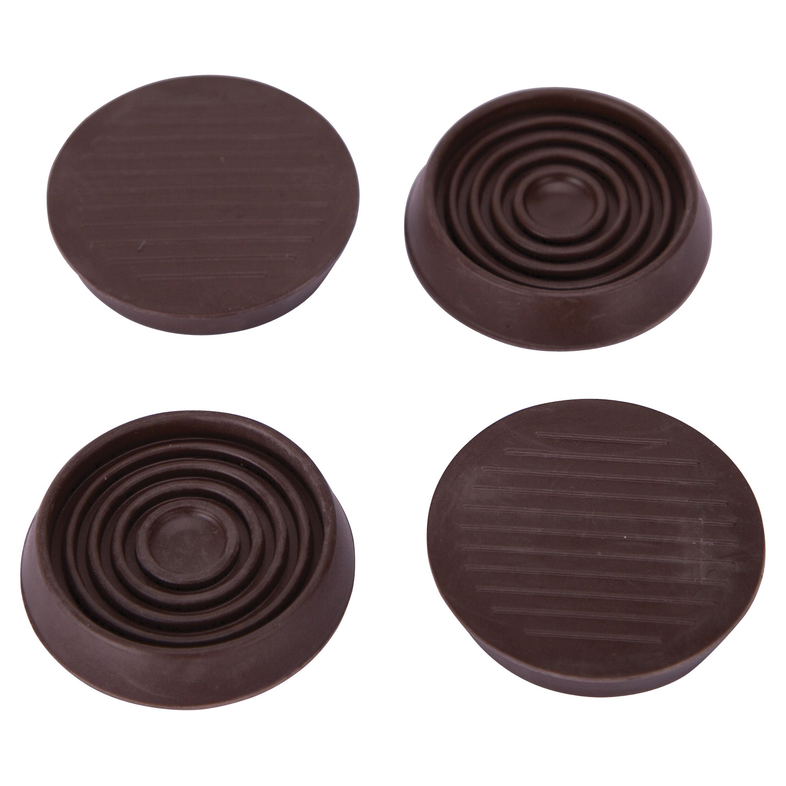 FE-S709-PS Caster Furniture Glide, Rubber, Brown, Brown, 2-5/32 x 2-5/32 x 15/32 in Dimensions