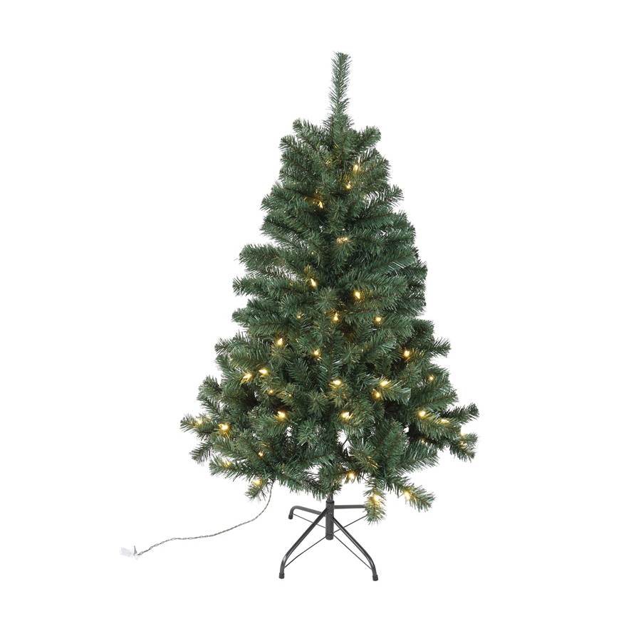 61946 Sheared Tree, 4-1/2 ft H, Noble Fir Family, 110 V, LED Bulb, Clear Light