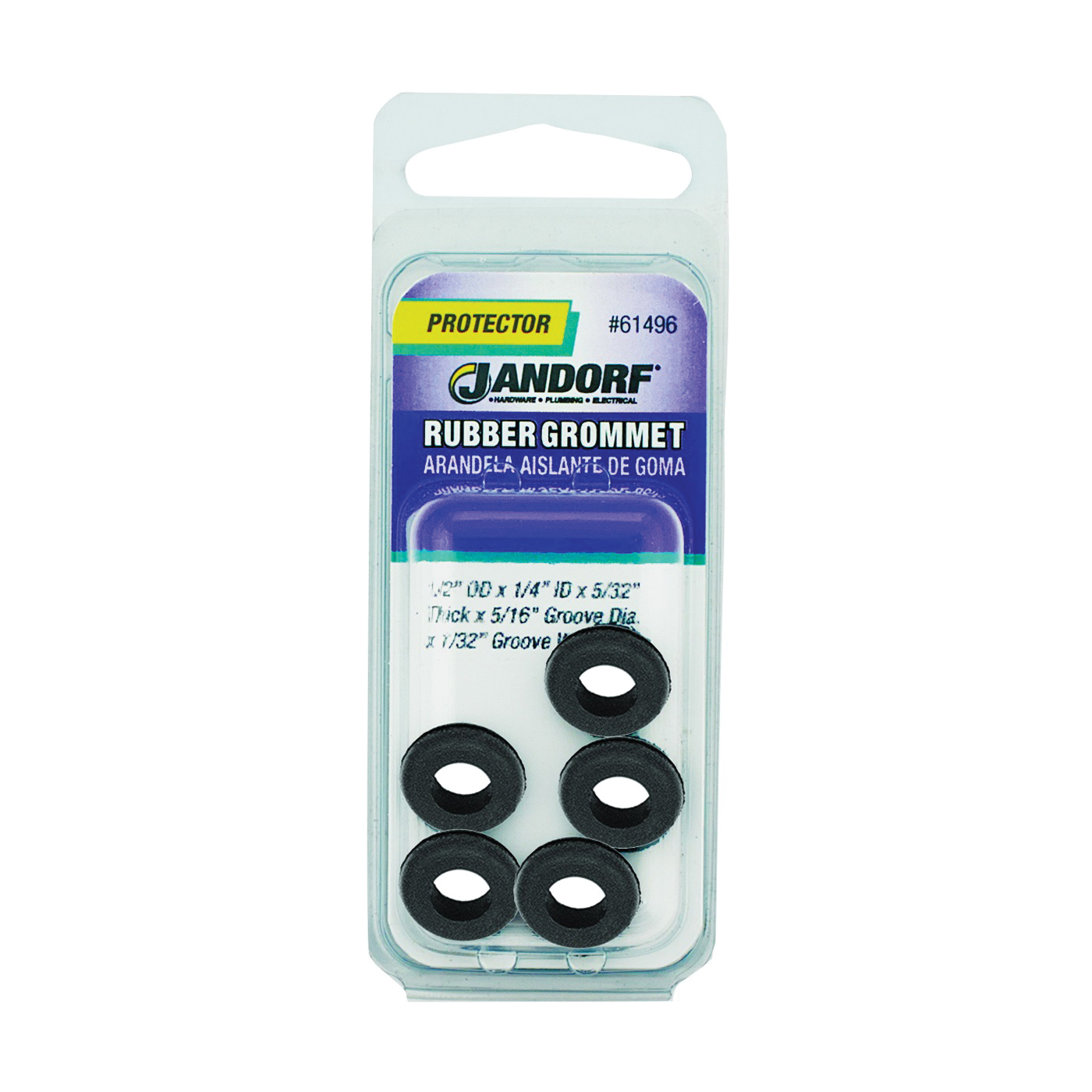 61496 Grommet, Rubber, Black, 5/32 in Thick Panel